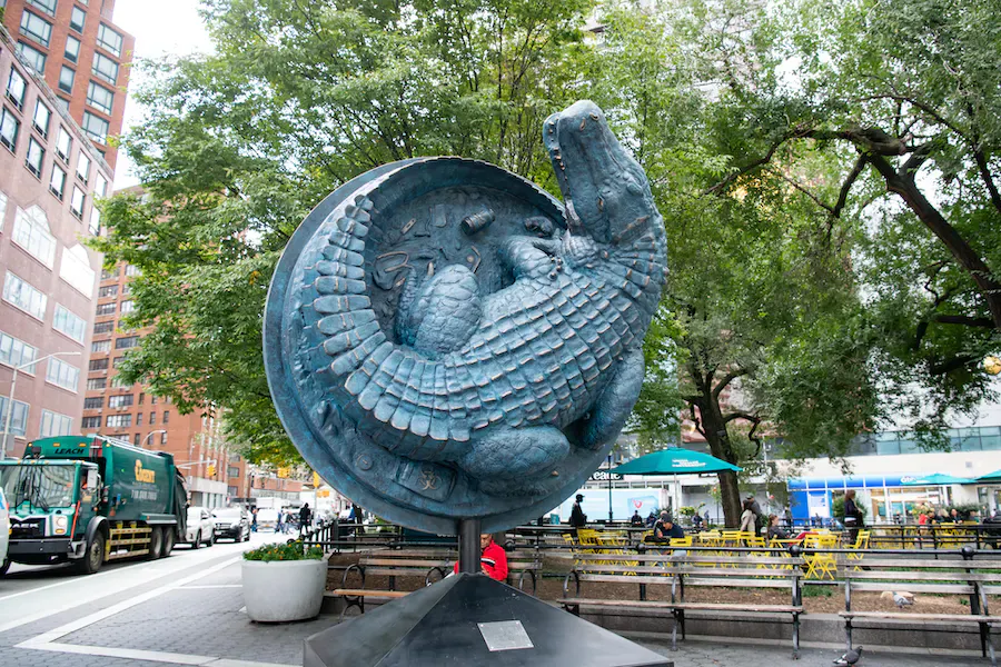 A Swedish Alligator Sculpture On Exhibit in New York